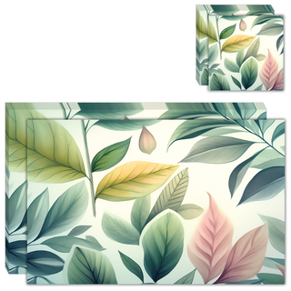Placemats & Coasters (Set of 12) | Pastel Foliage
