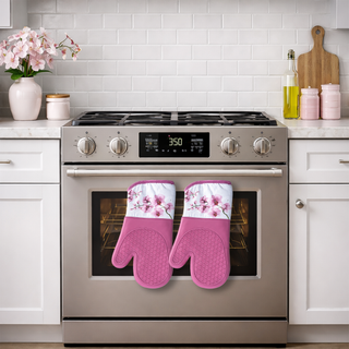 Magnetic Oven Mitts (Set of 2) | Orchid Bloom