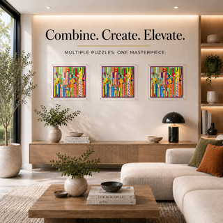 Creation Rhythm acrylic wall art puzzle, 225 laser cut acrylic pieces, square 14x14 inch