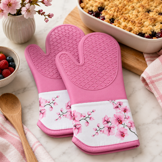 Magnetic Oven Mitts (Set of 2) | Orchid Bloom