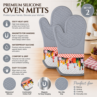 Magnetic Oven Mitts (Set of 2) | Vineyard Table