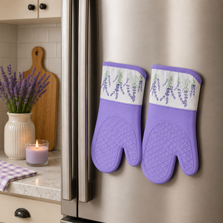 Magnetic Oven Mitts (Set of 2) | Lavender Breeze