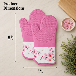 Magnetic Oven Mitts (Set of 2) | Orchid Bloom