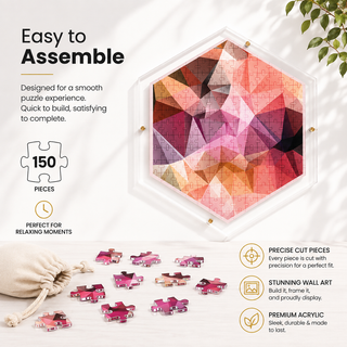 Prism Light acrylic puzzle with included frame and hanging hardware, ready to hang wall art