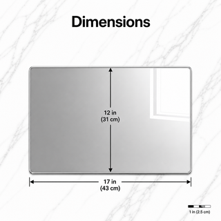 Educational kids paper placemat size guide showing 17 by 12 inch reusable placemat