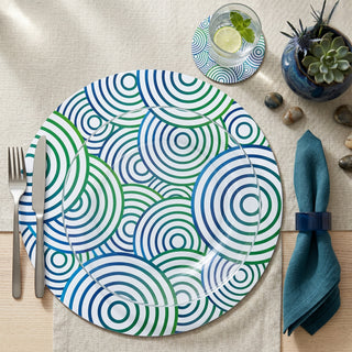 Modern Tropic paper placemat styled place setting with coordinated coaster and dinner plate