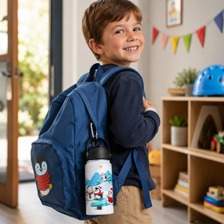 Kids Water Bottle | Snowy Penguins