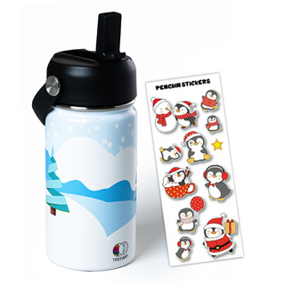 Kids Water Bottle | Snowy Penguins