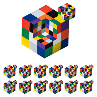 Placemats & Coasters (Set of 12) | Cubist Blocks