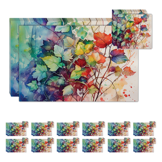 Placemats & Coasters (Set of 12) | Watercolor Foliage