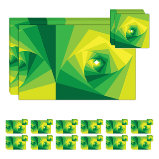 Placemats & Coasters (Set of 12) | Verdant Spiral