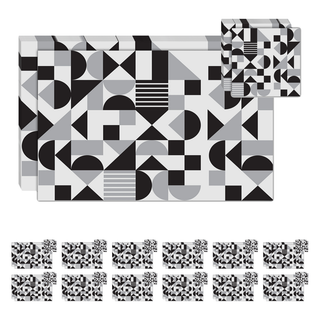 Placemats & Coasters (Set of 12) | Monochrome Balance
