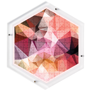 Prism Light hangable acrylic puzzle wall art, hexagonal 14x14 inch, abstract prism light geometry