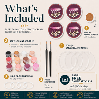 DIY Coasters Kit (Set of 4) | Wine & Wonder
