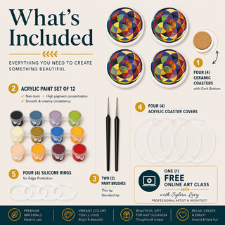 DIY Coasters Kit (Set of 4) | Geometric Harmony