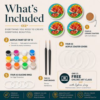 DIY Coasters Kit (Set of 4) | Lotus Bloom